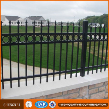 Black Powder Coated Decorative Spearhead Wrought Iron Fence